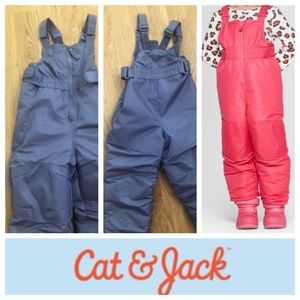 Toddler Girls' Gray Snow Bib - Cat & Jack™ Sz 3T